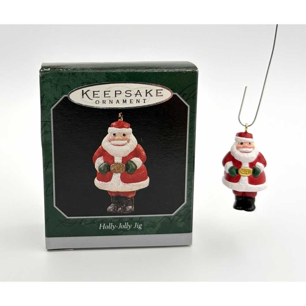 Hallmark Keepsake Ornament Holly Jolly Jig Santa Miniature 1998 QXM4266 Vintage